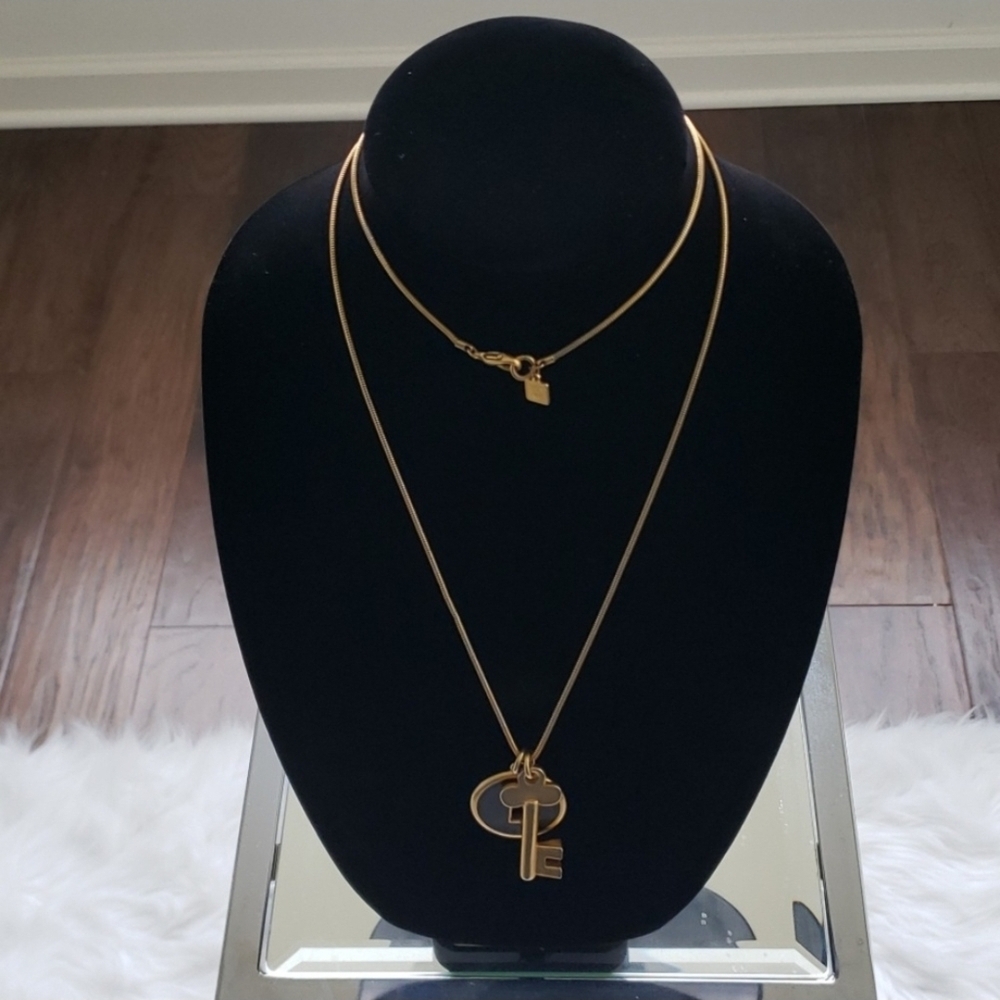 Anne Klein Gold Key Pendant Necklace